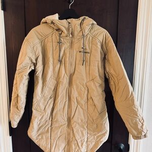 Columbia Beige Hooded Quilted Jacket